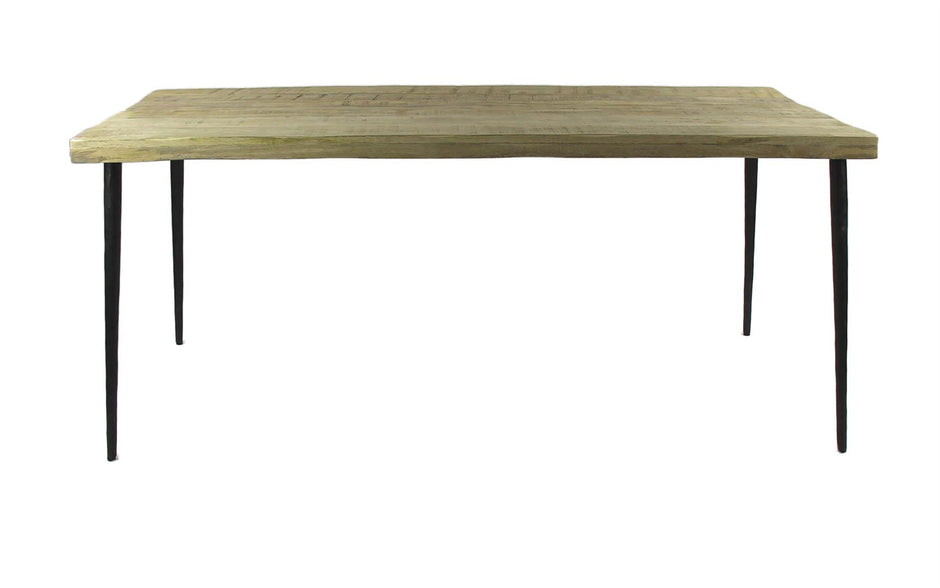 Mango Wood & Hammered Iron Dining Table