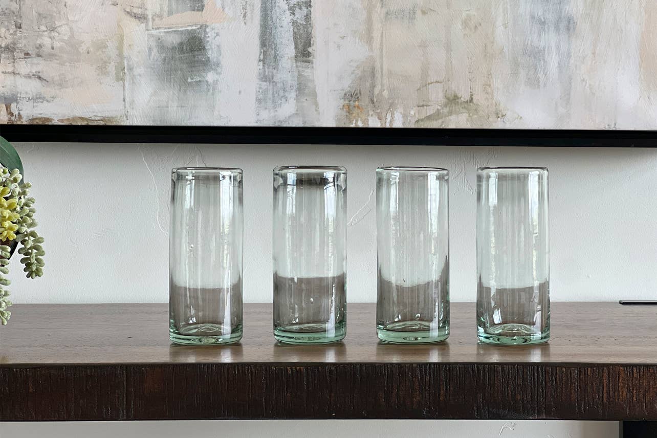 Handblown Mexican Highball Glasses - Clear