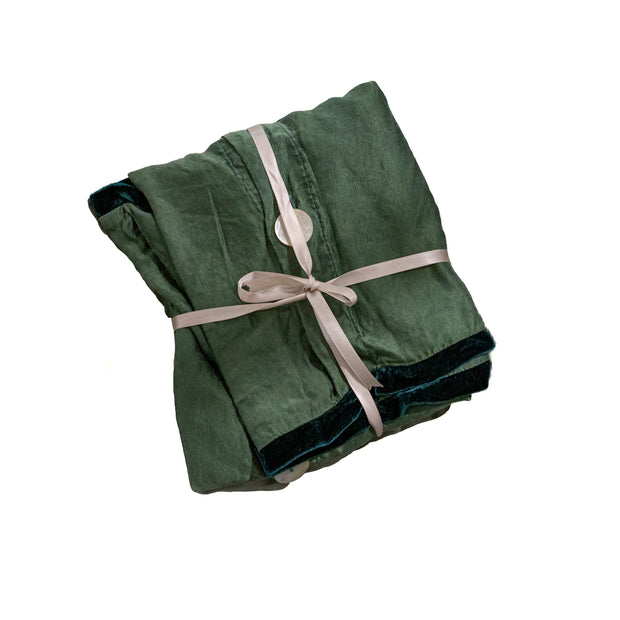 Paloma Sham, Silk Velvet Petite Flange Jade Euro