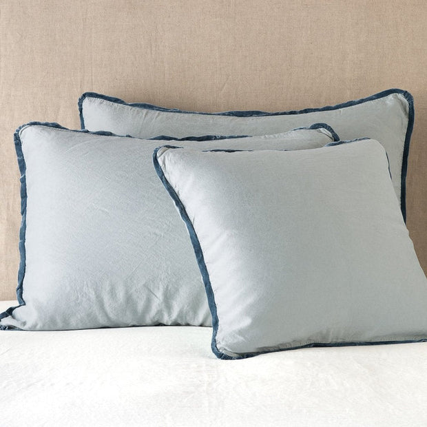 Paloma Sham, Silk Velvet Petite Flange Mineral Euro