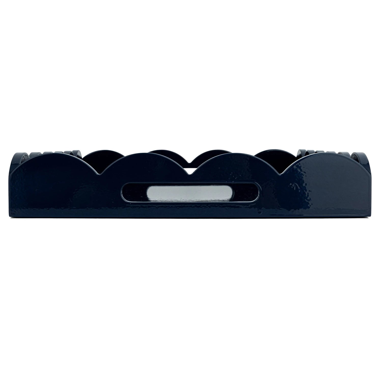 Lacquered Scalloped Navy Tray