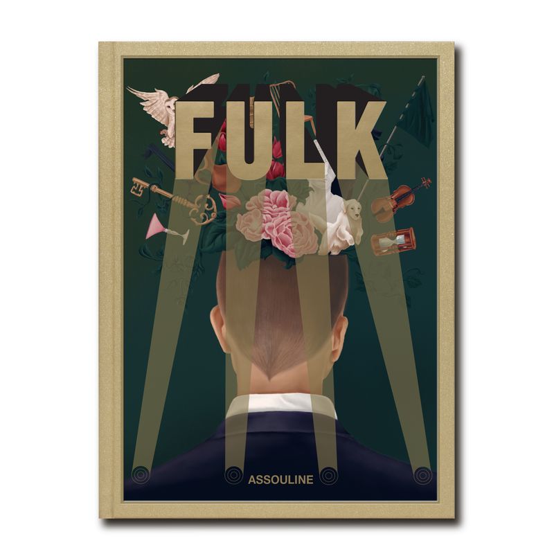 book cover with a stylized illustration of a person with flowers in their hair and the word 'FULK' displayed.