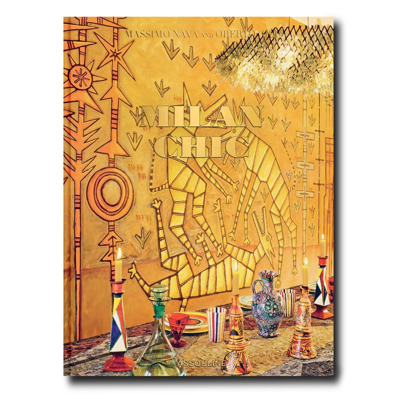 Book cover with decorative elements and text on a yellow background