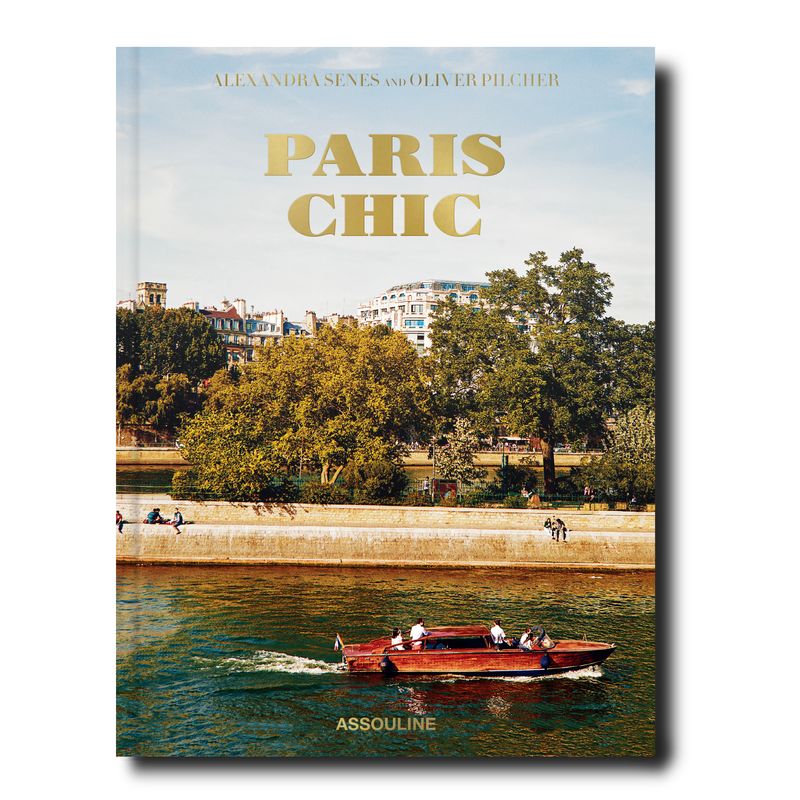 Book cover of 'Paris Chic' with a scenic view of Paris on the Seine river.