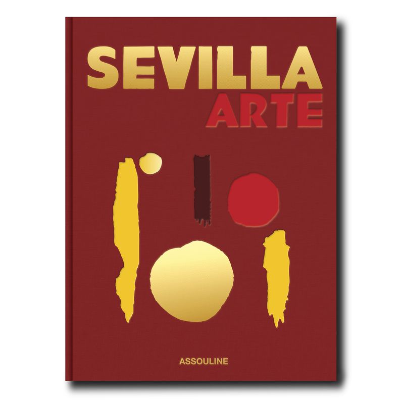 Book cover of 'Sevilla Arte' by Assouline with abstract shapes on a red background