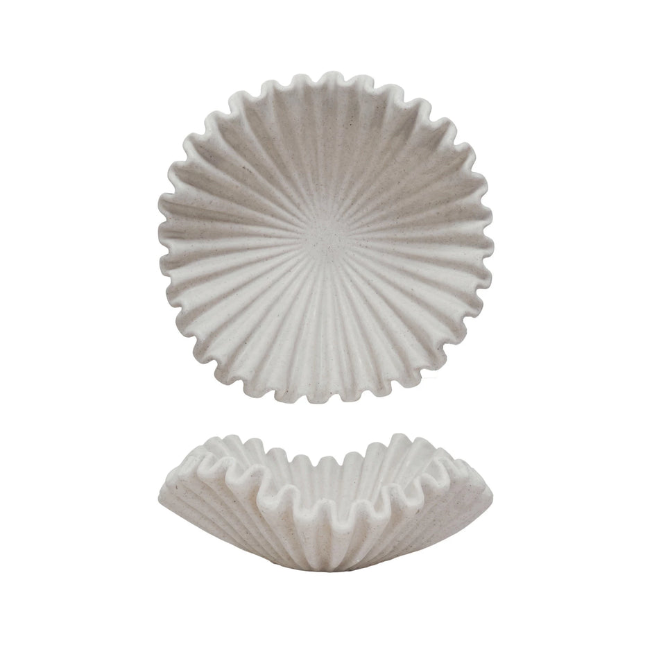 Resin Ruffled Bowl Cream