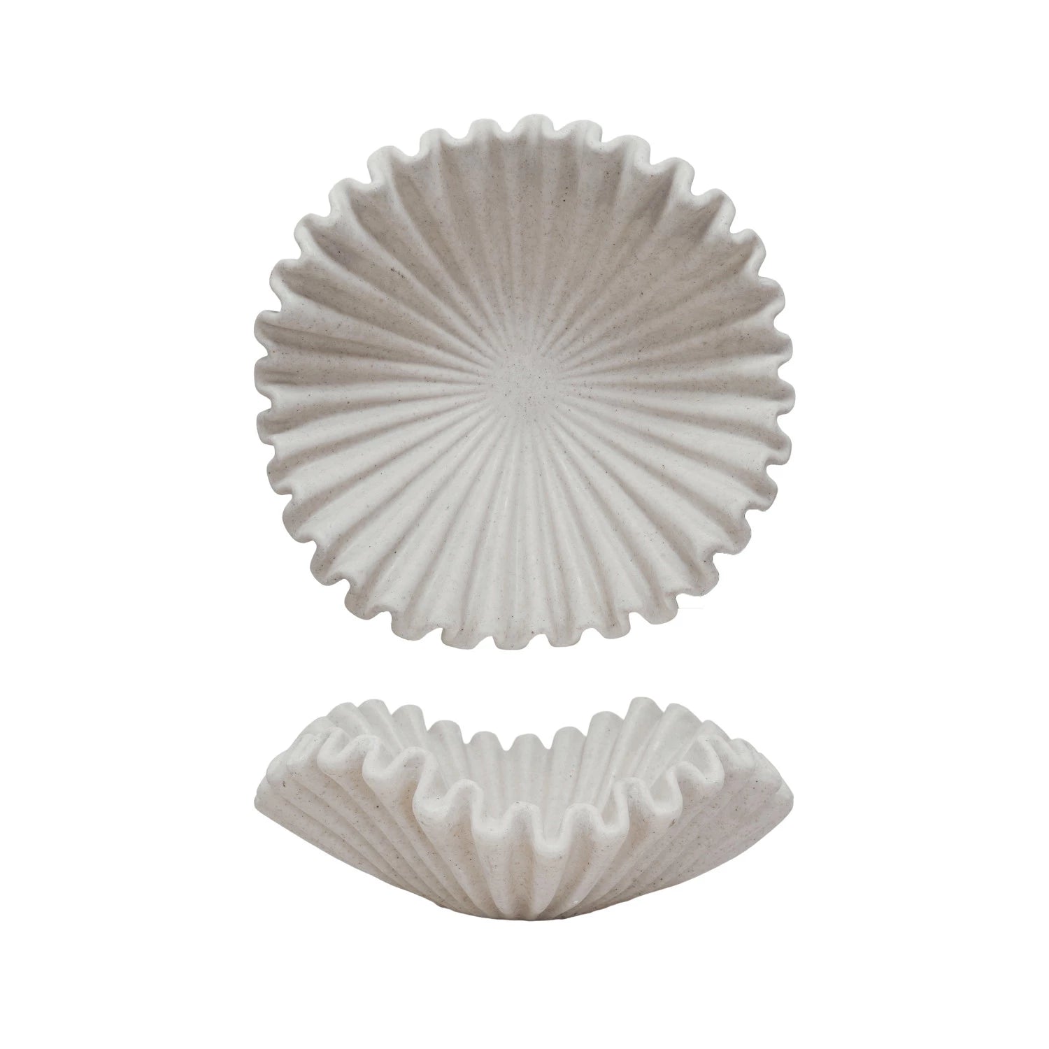 Resin Ruffled Bowl Cream