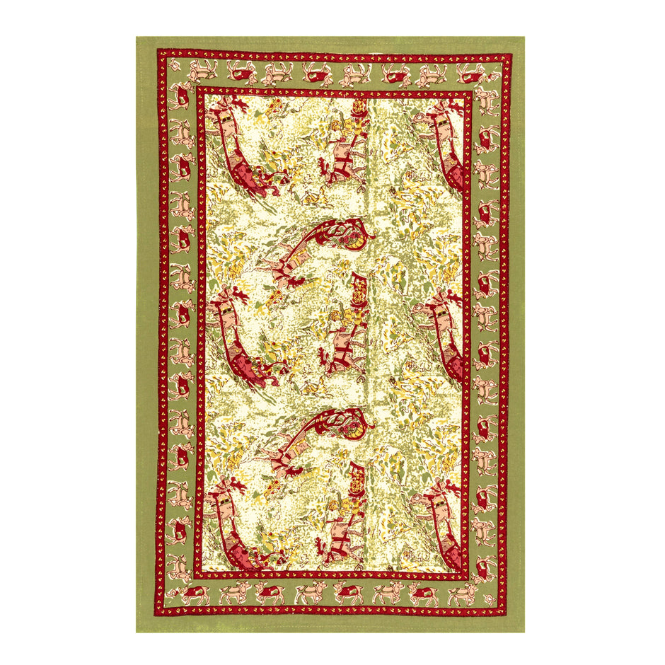 Renne Reindeer Red & Green Tea Towels - Set of 3