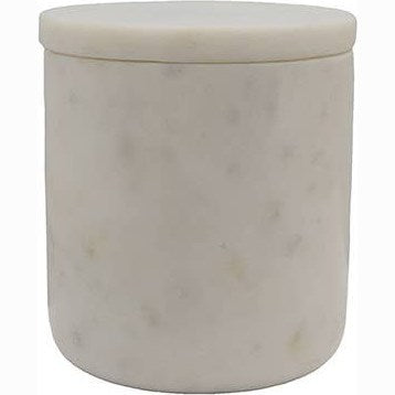 White Marble Cotton Holder