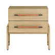 Rosedale Nightstand Yucca Oak Leather Iron Handles