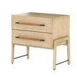 Rosedale Nightstand Yucca Oak Leather Iron Handles