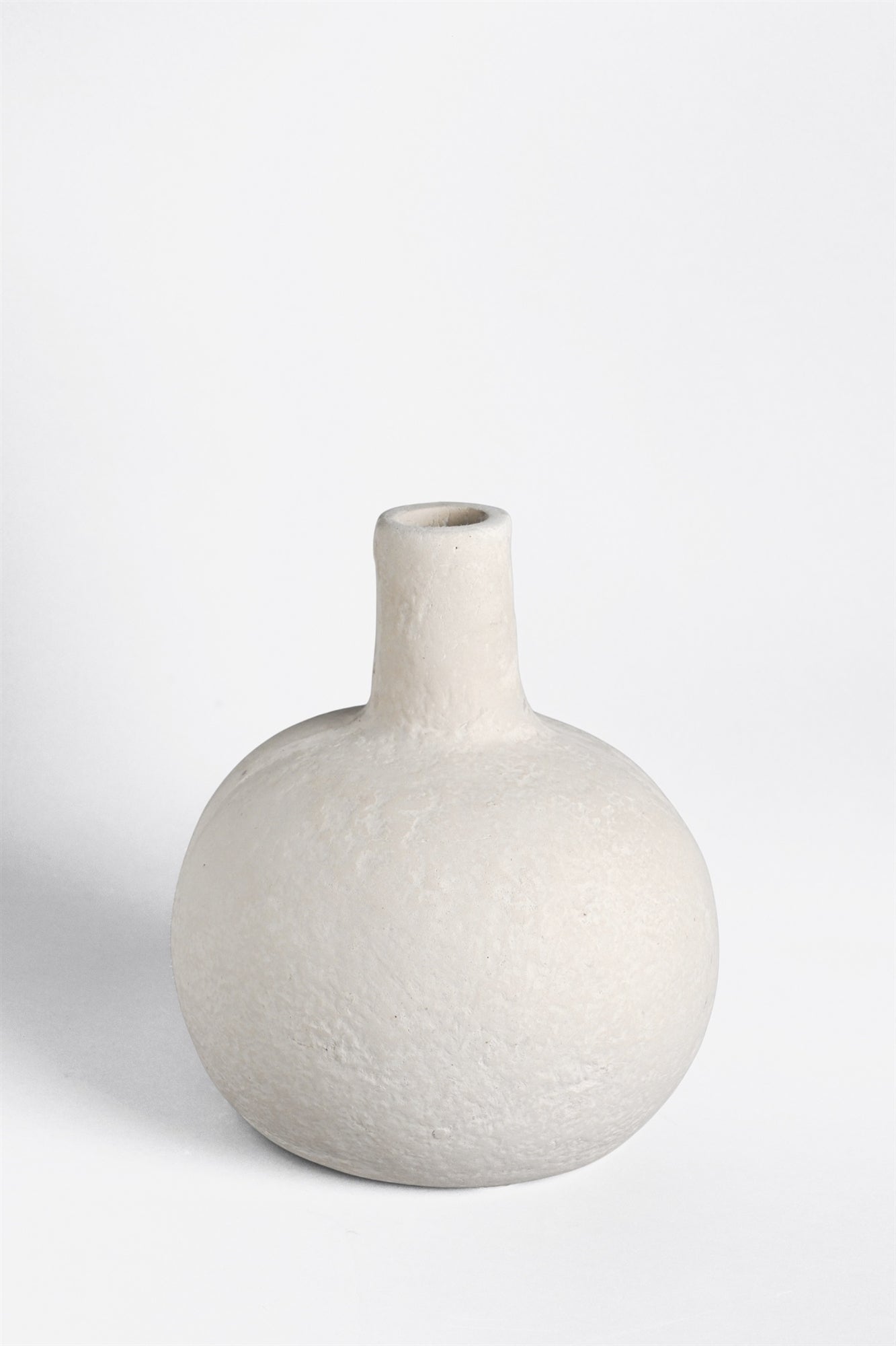 Paper Mache Gourd Vase White