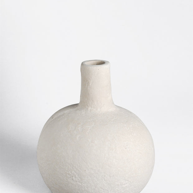 Paper Mache Gourd Vase White