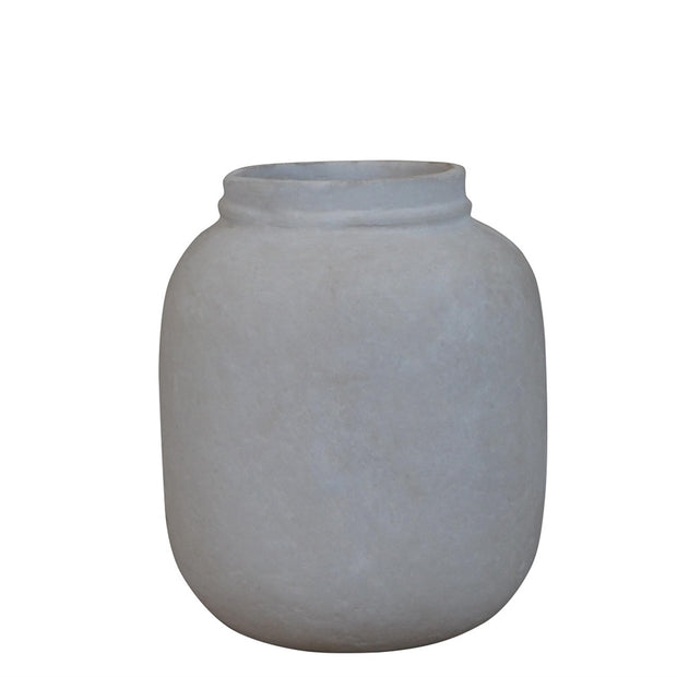 Paper Mache Pot White 10.25"H