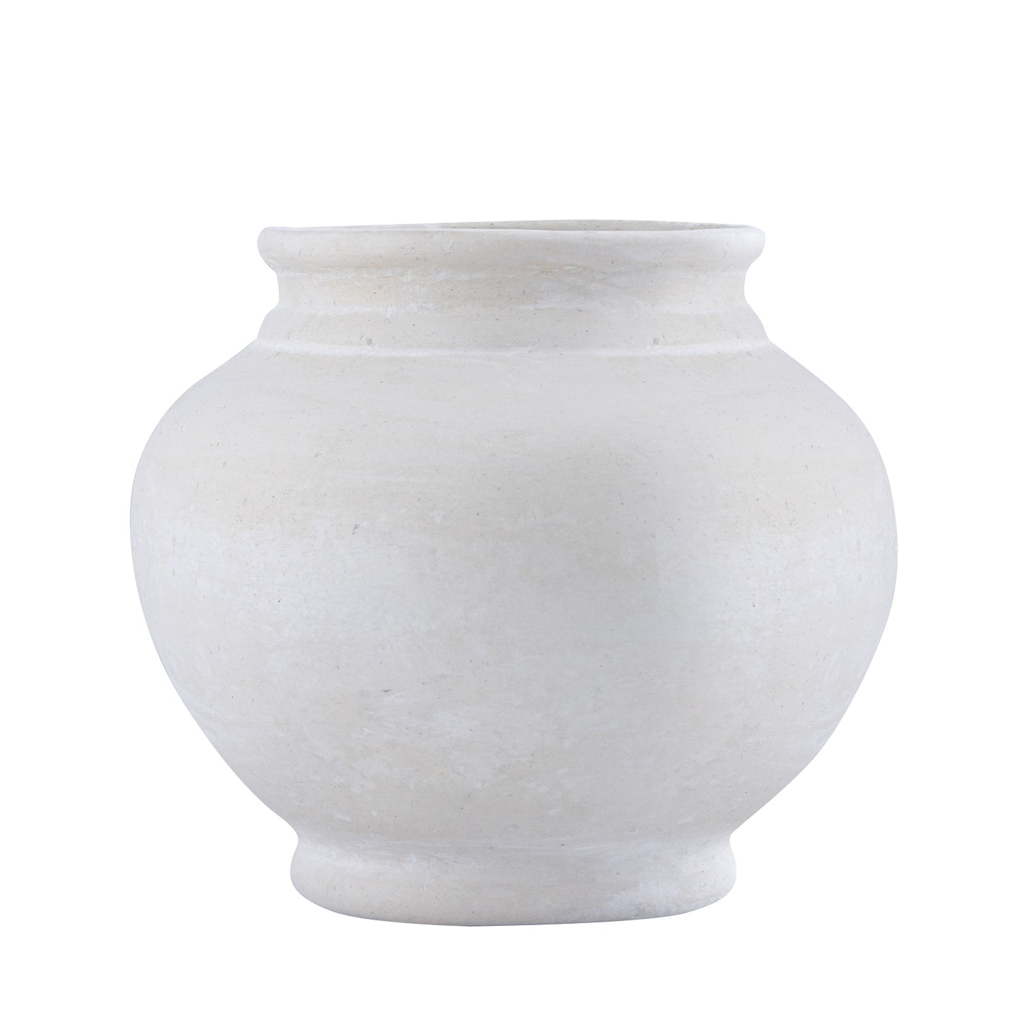 Paper Mache Pot White Dia 9.45