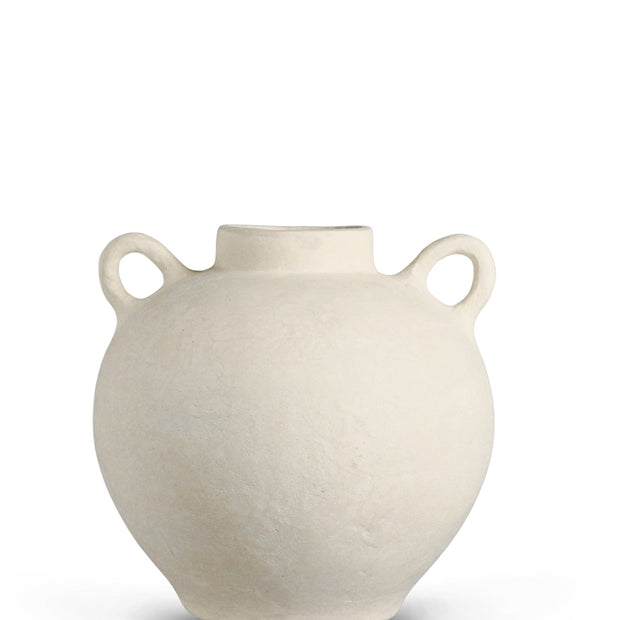 Paper Mache Vase White Small