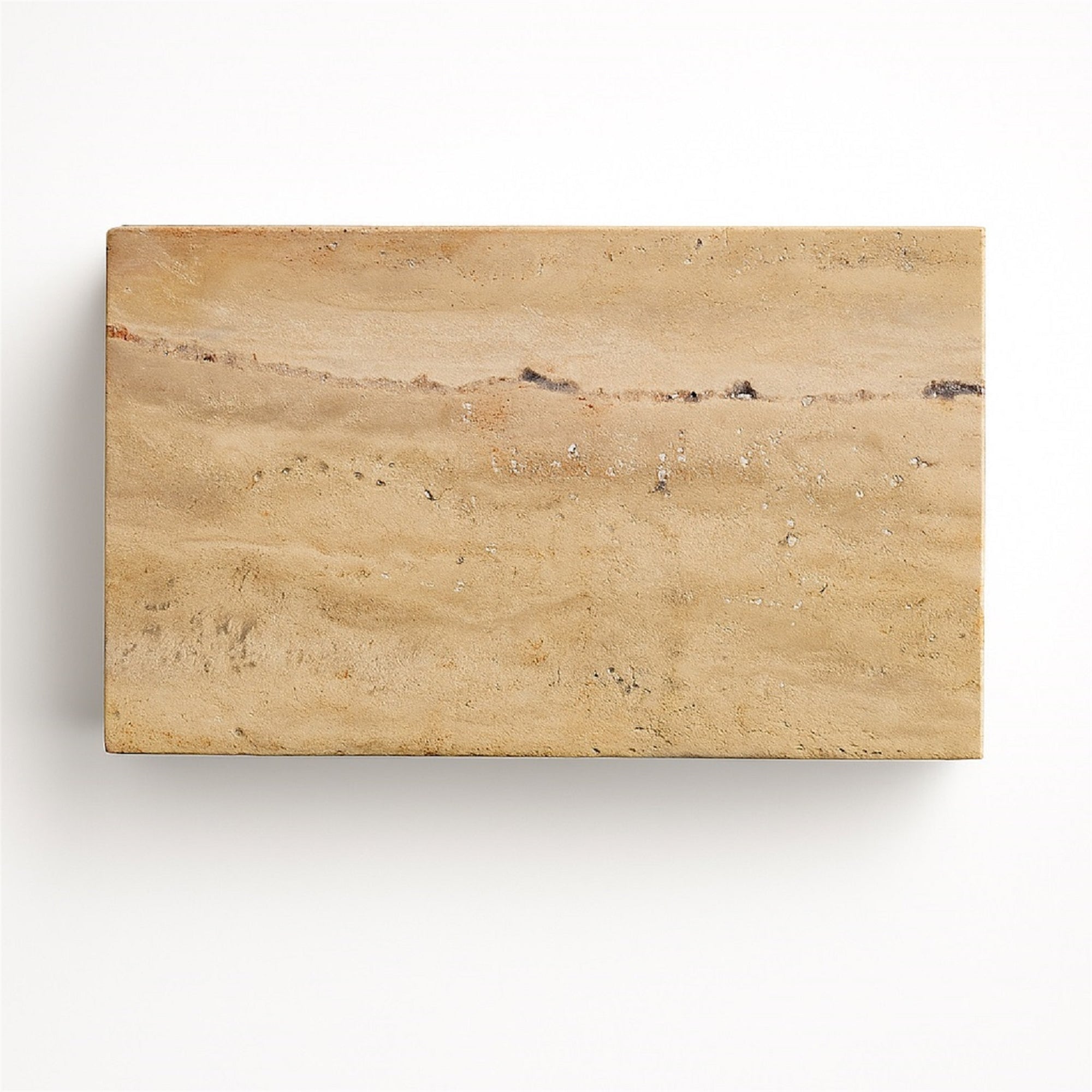 Travertine Rectangle Box Large Cream