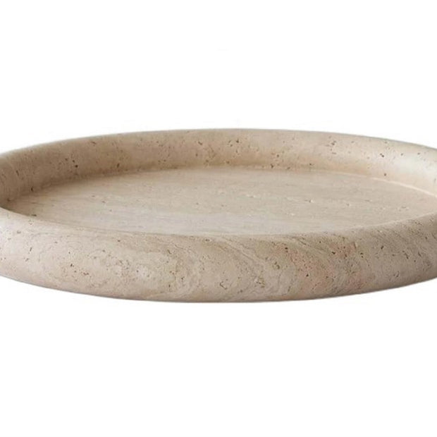 Travertine Small Round Tray Cream