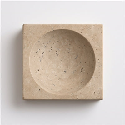 Travertine Small Square Bowl Cream - Maaribu