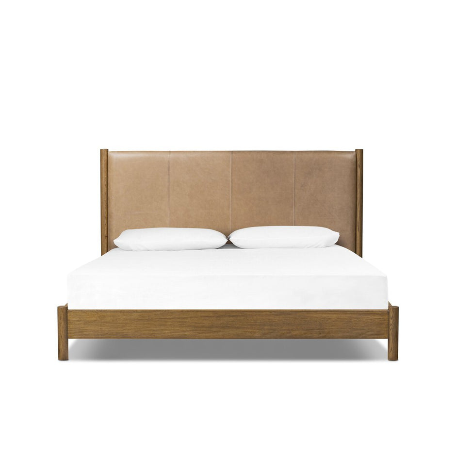 Roark Bed King Palermo Drift Leather & Oak