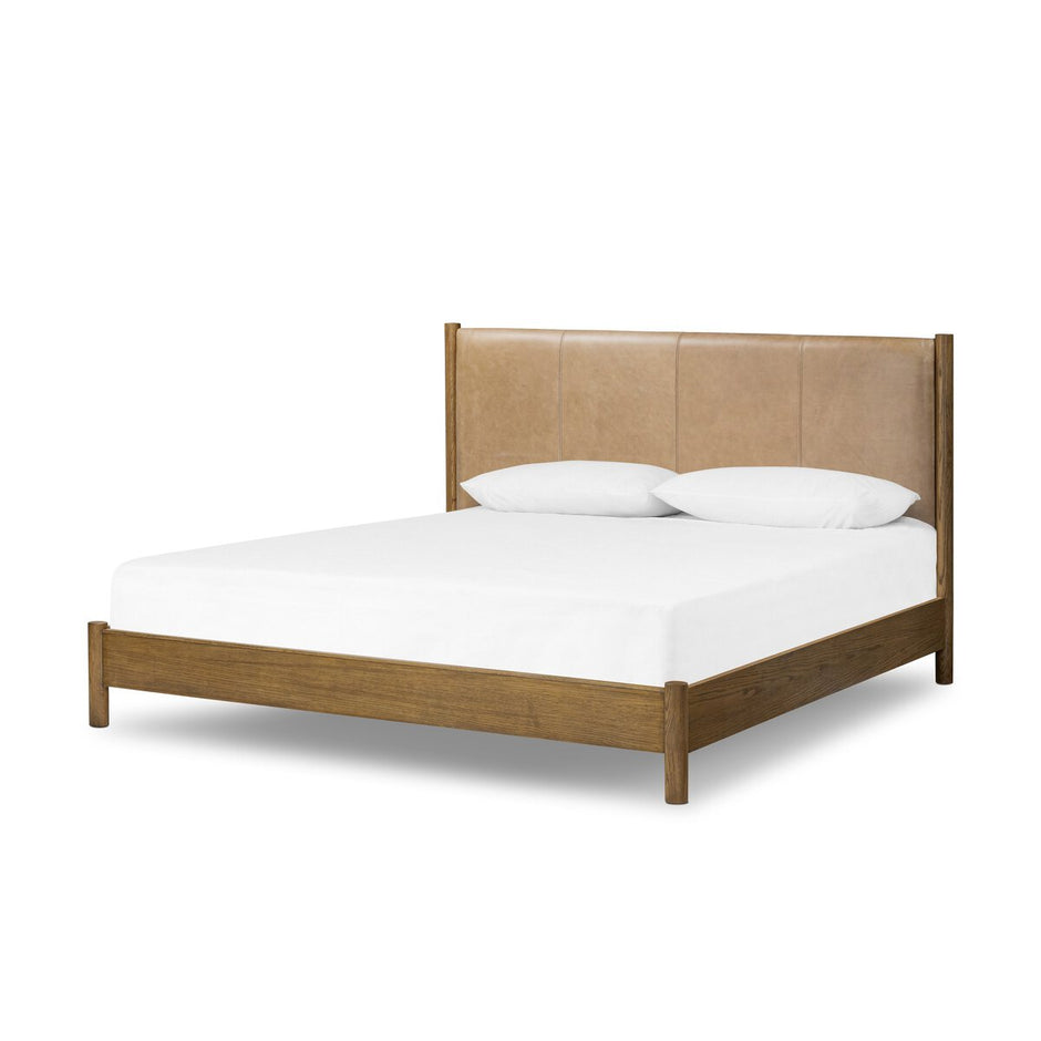Roark Bed King Palermo Drift Leather & Oak