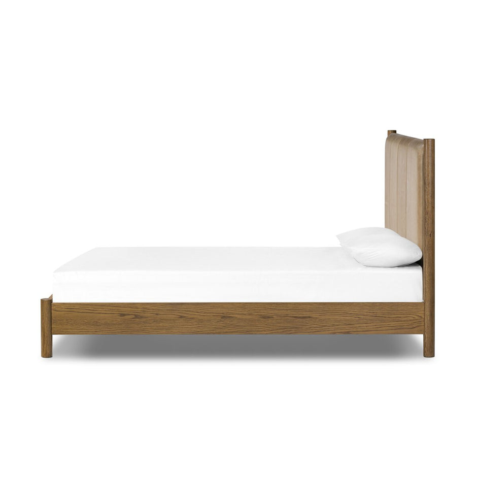 Roark Bed King Palermo Drift Leather & Oak
