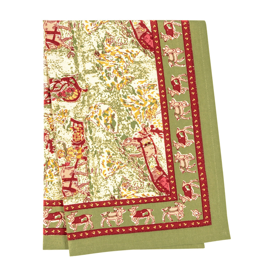 Renne Reindeer Red & Green Tea Towels - Set of 3