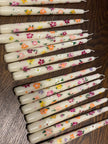 Mixed Floral Handpainted Taper, Pair