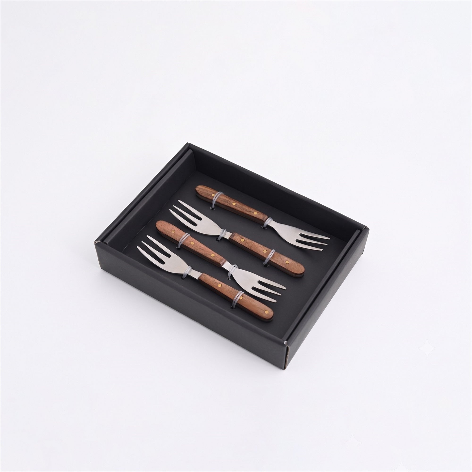 Cocktail Forks w/ Wood Handles Set/4