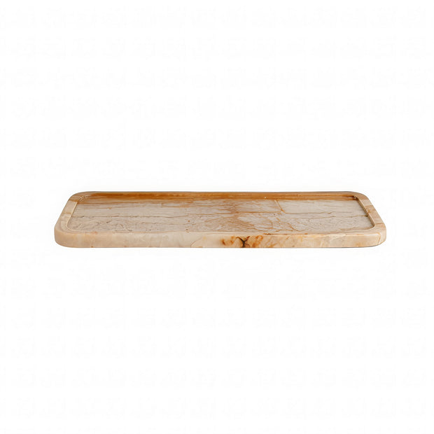 Rectangle Marble Travertine Tray Natural - Maaribu