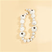 White Wash Beads Taper Holder