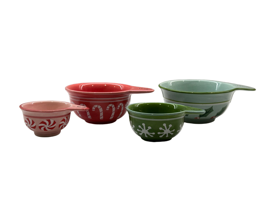 Set of colorful ceramic measuring cups