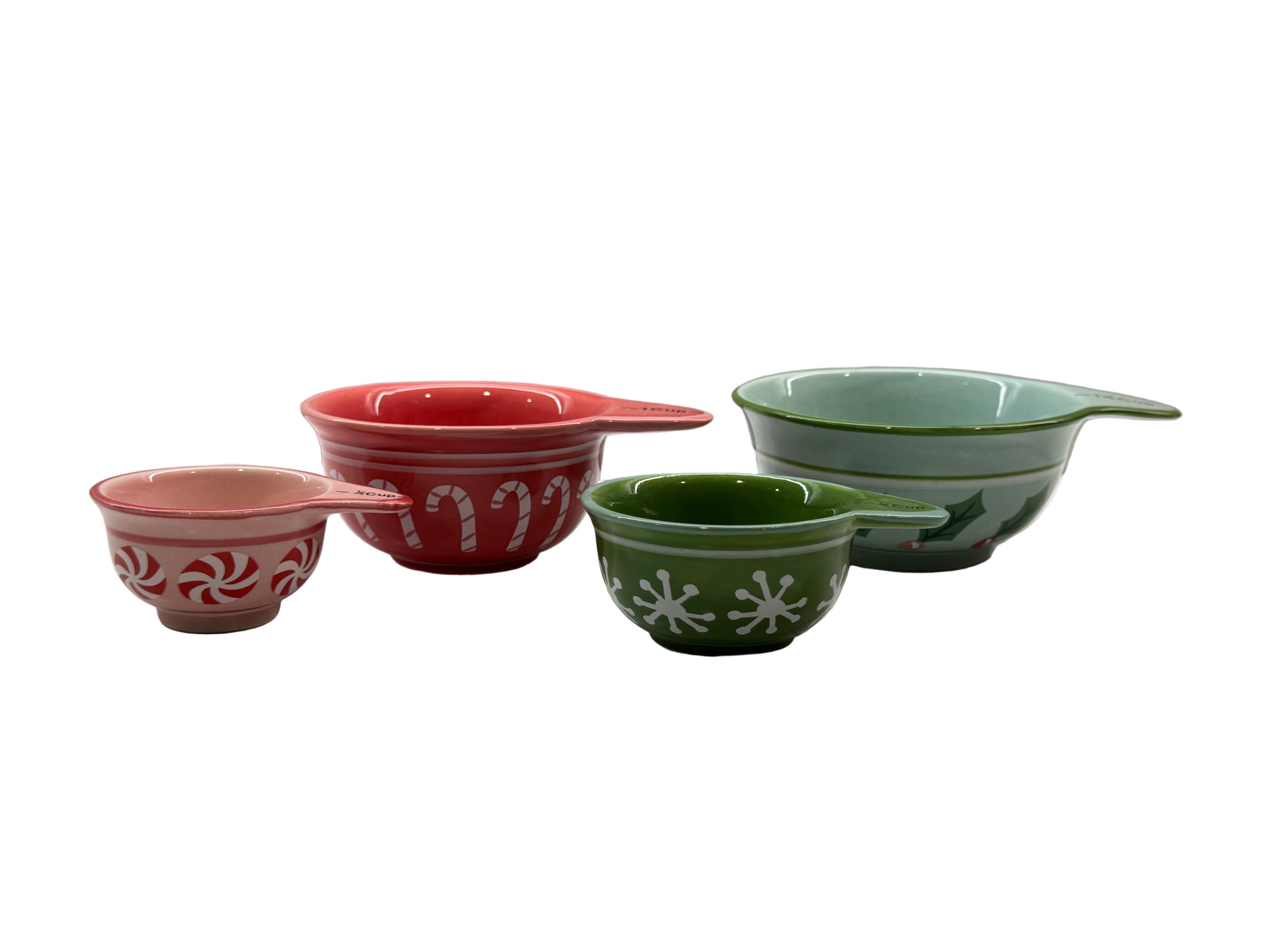 Set of colorful ceramic measuring cups