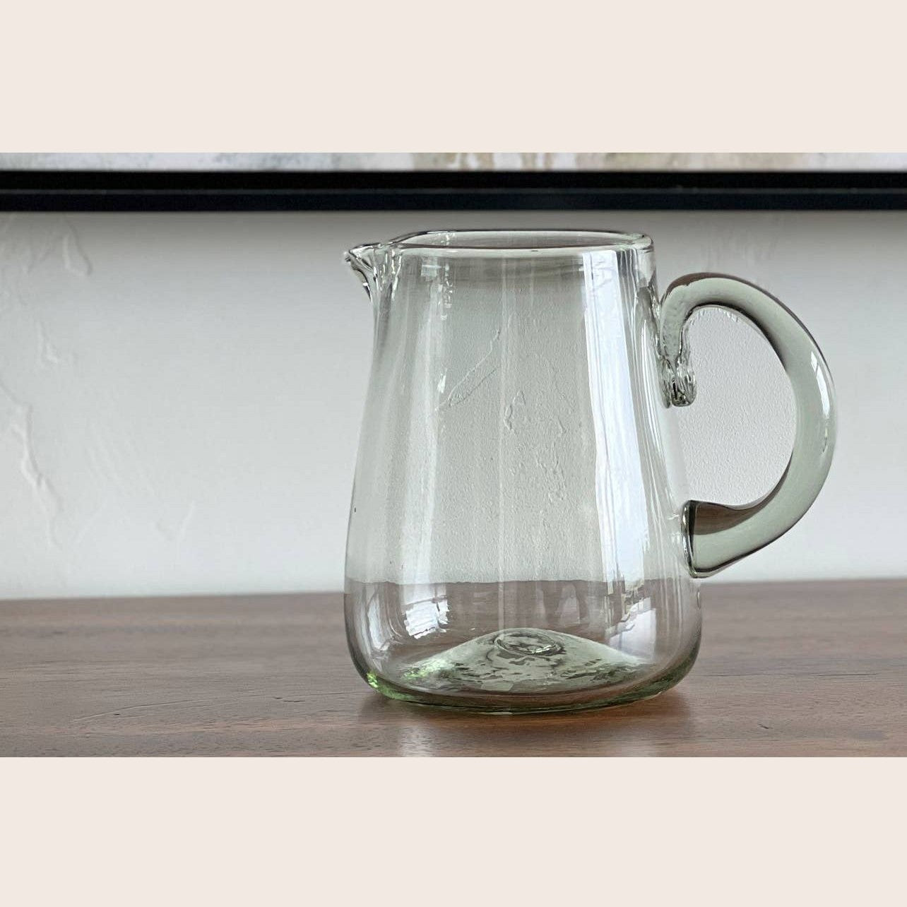 Handblown Glass Pitcher - Clear