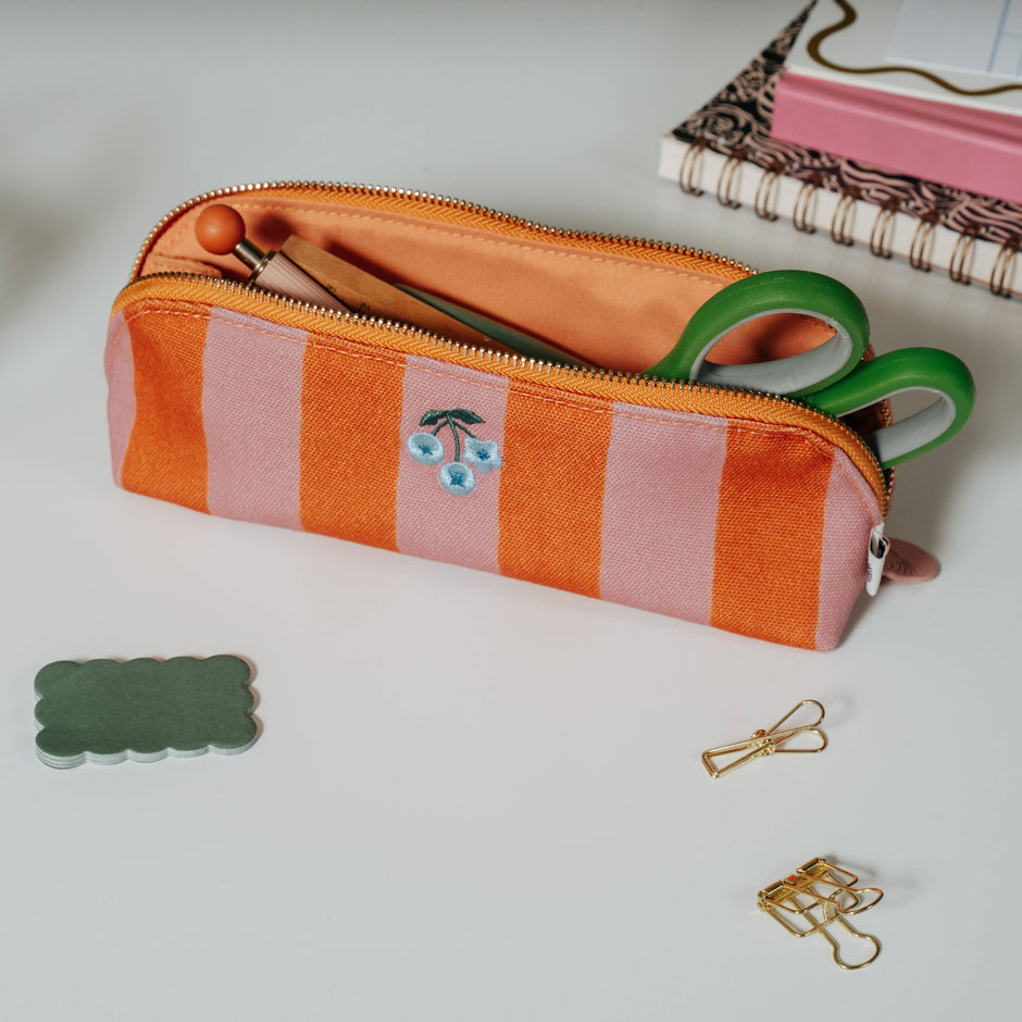 Pen Pouch Orange/ Pink