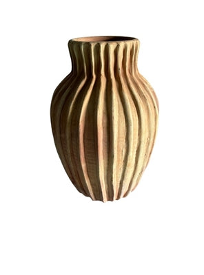 Pleated Terracotta Vase - Maaribu