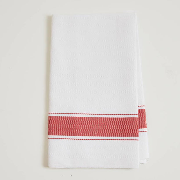 Classic Italian Kitchen Towel - Herringbone Red - Maaribu