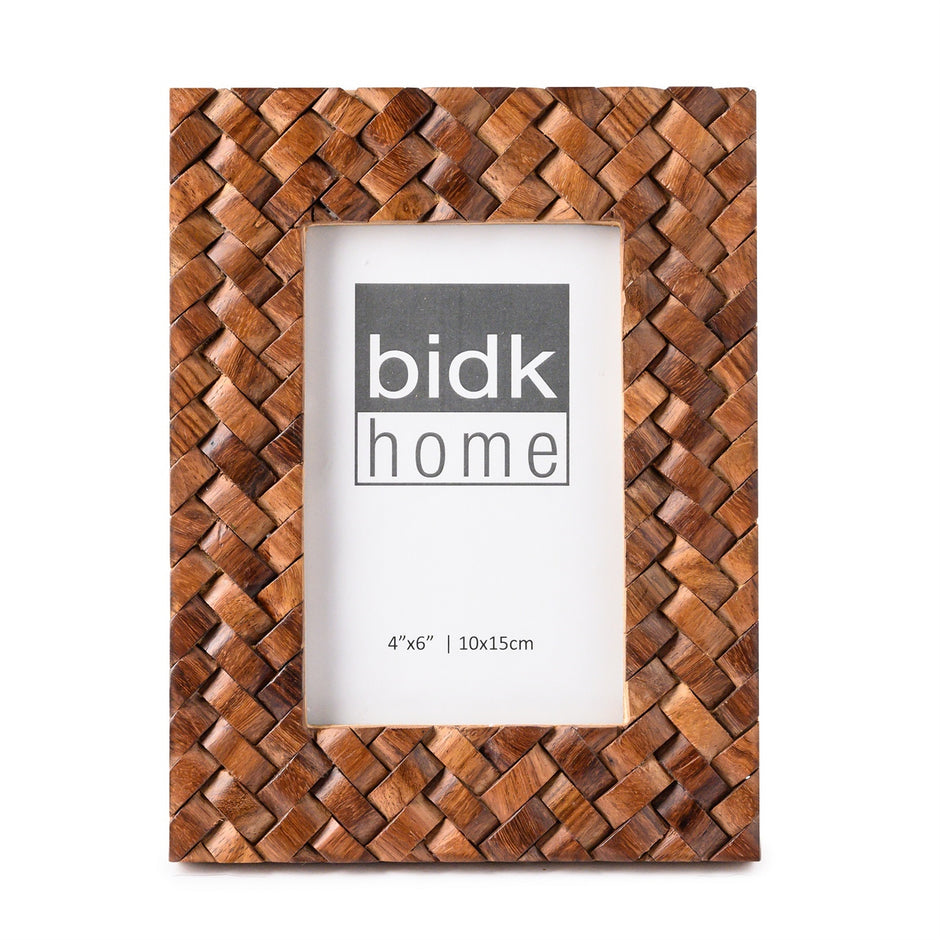 Criss Cross Wood Picture Frame 4x6 - Maaribu