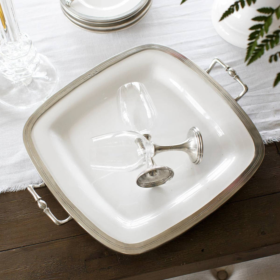 Tuscan Square Platter with Handles