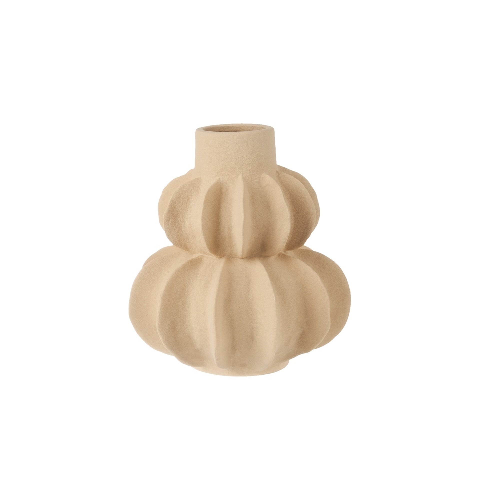 Ceramic Vase Light Sand Dia 7
