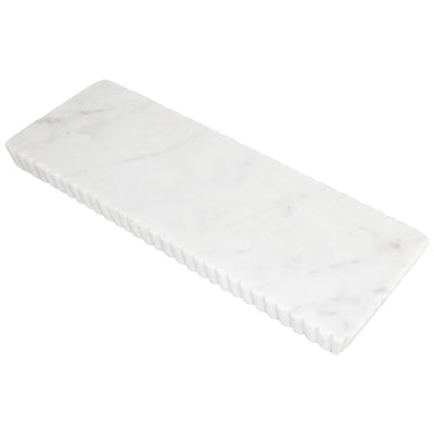 Grooved White Marble Tray