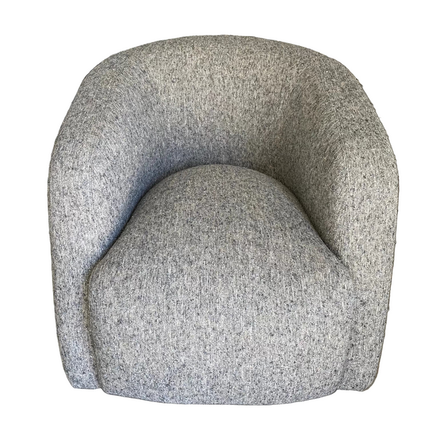 Verellen Theo Club Swivel Chair Slub Linen Indigo - Maaribu