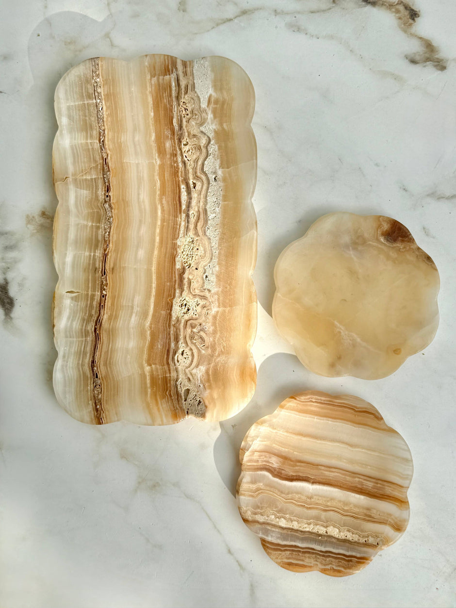 Belle Onyx Tray, Amber - Maaribu