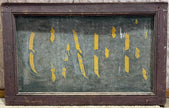 Vintage wooden sign with 'Cafe' in yellow on a green background