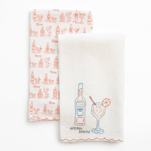 Aperol Spritz Linen Tea Towel Set/2 - Maaribu