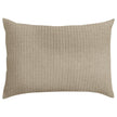 A beige rectangular throw pillow with a textured pattern.