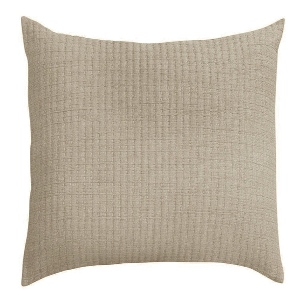 A beige Ava Brayden Sham Euro pillow with a subtle textured pattern.