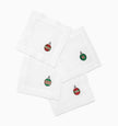 Sferra Christmas Ornament Cocktail Napkin Set/4