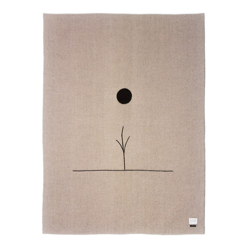 Midnight Sun Reversible Baby Alpaca Throw, Oatmeal/Black