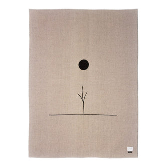 Midnight Sun Reversible Baby Alpaca Throw, Oatmeal/Black